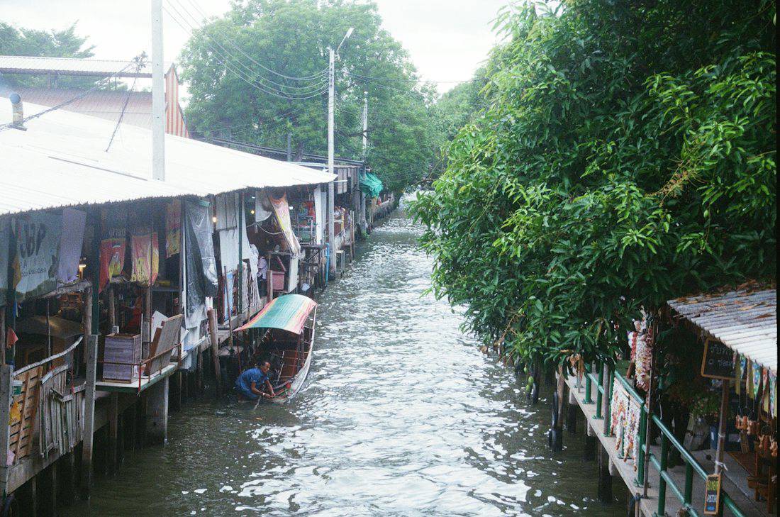Quiet riverside lane in Bangkok