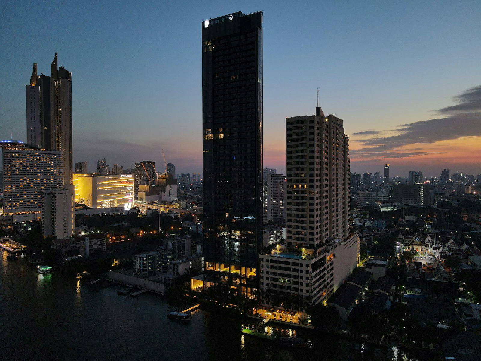 A city with tall buildings
