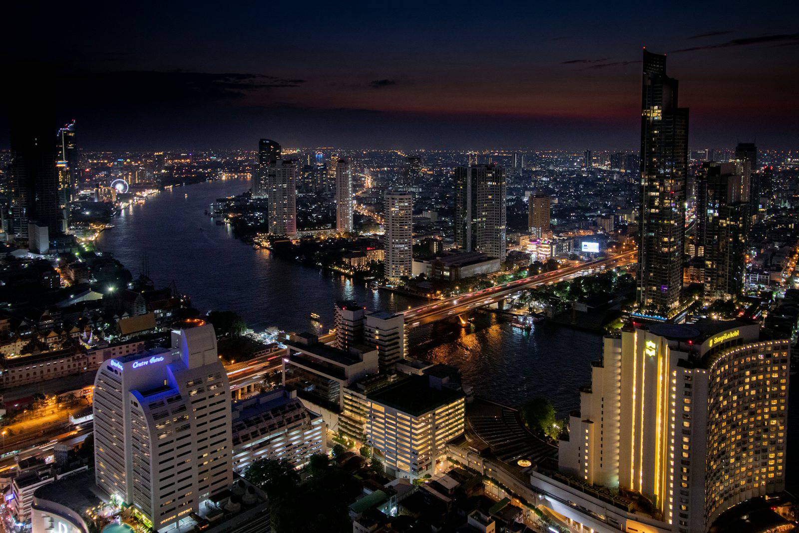 Buildings at night